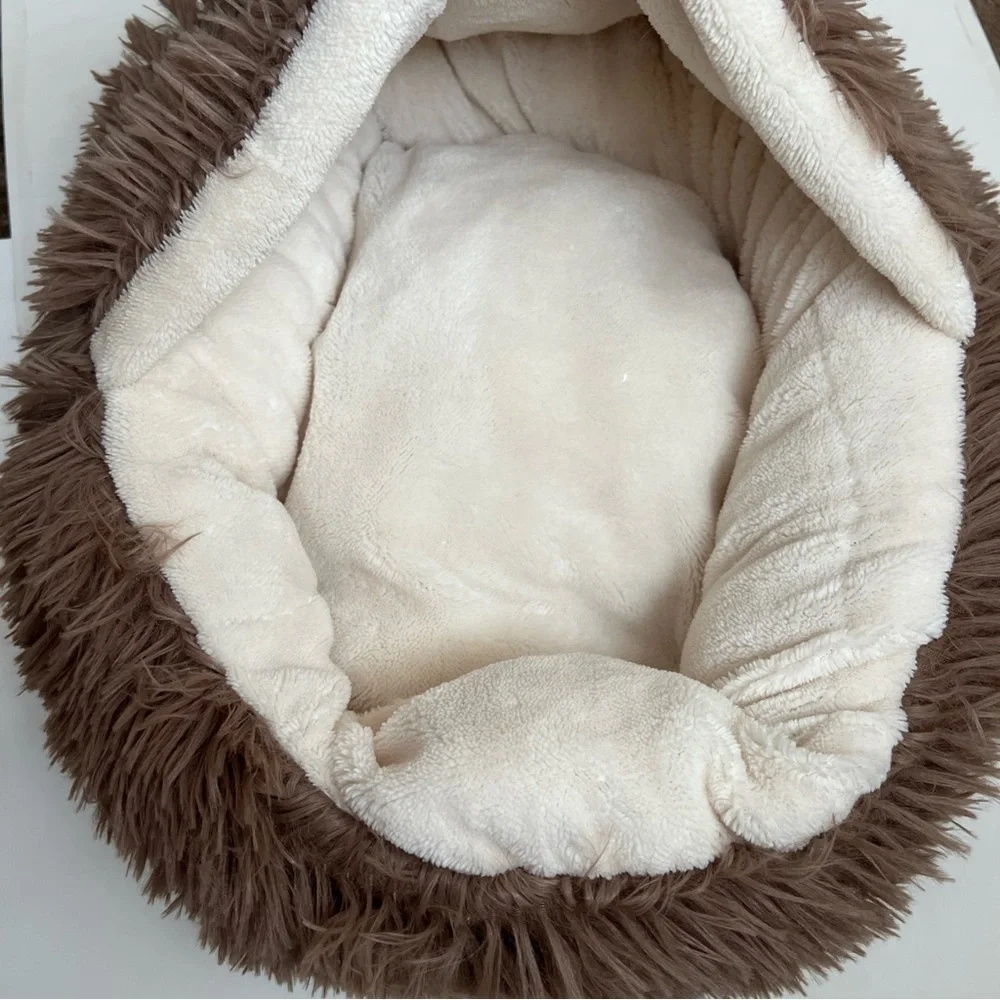Cozy Brown and Cream Pet Bed